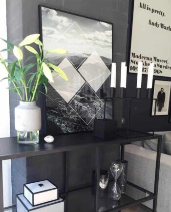 Mountain Square plakat - sort hvid
