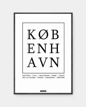 København plakat i ramme