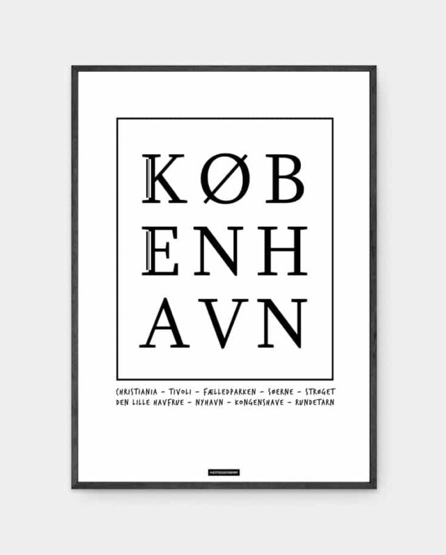 København plakat i ramme