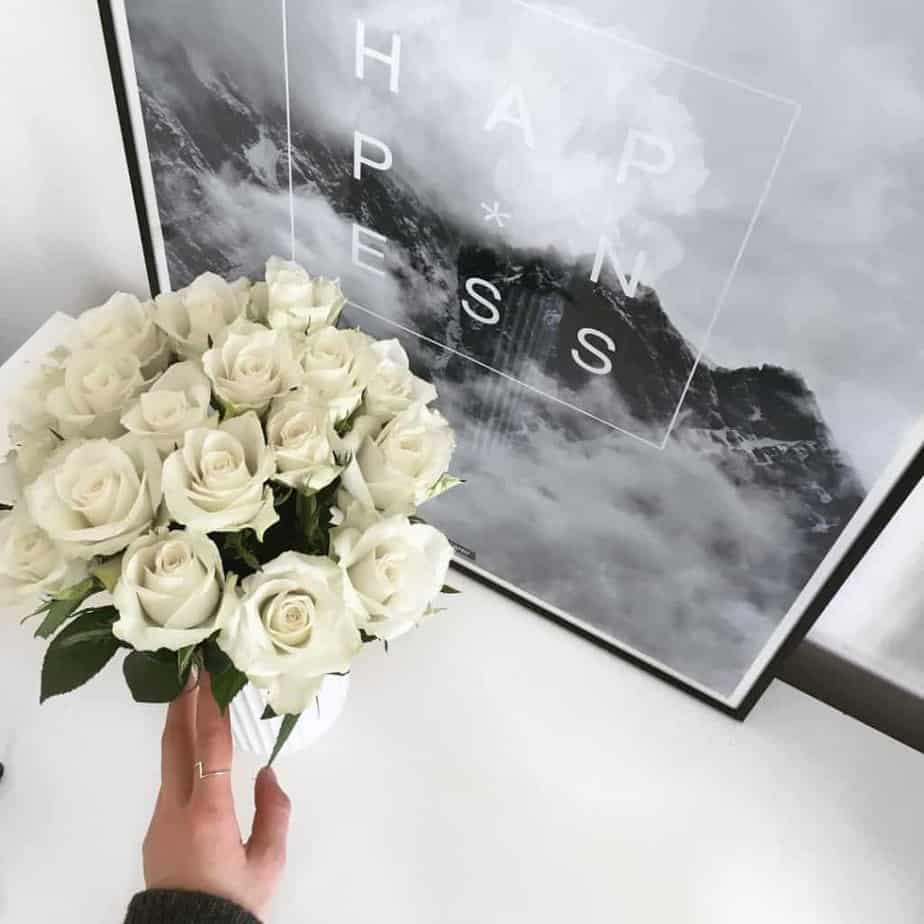 Happiness stor tekst plakat til stuen