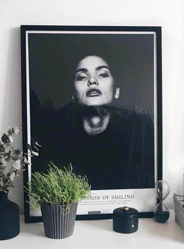 Smile | Plakat | Sort hvid portræt | Køb nordiske plakater online