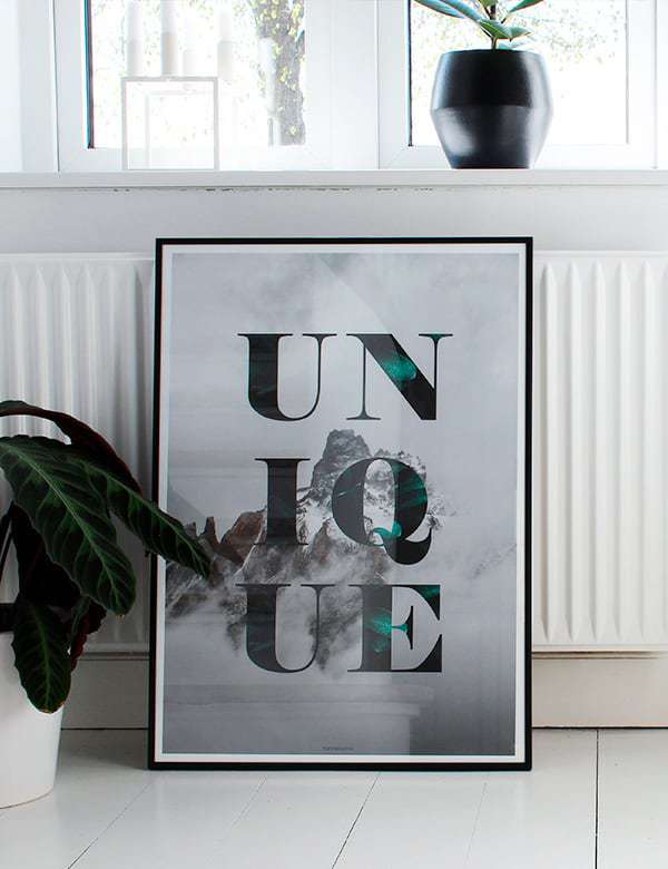 Unique plakat - Natur og tekst
