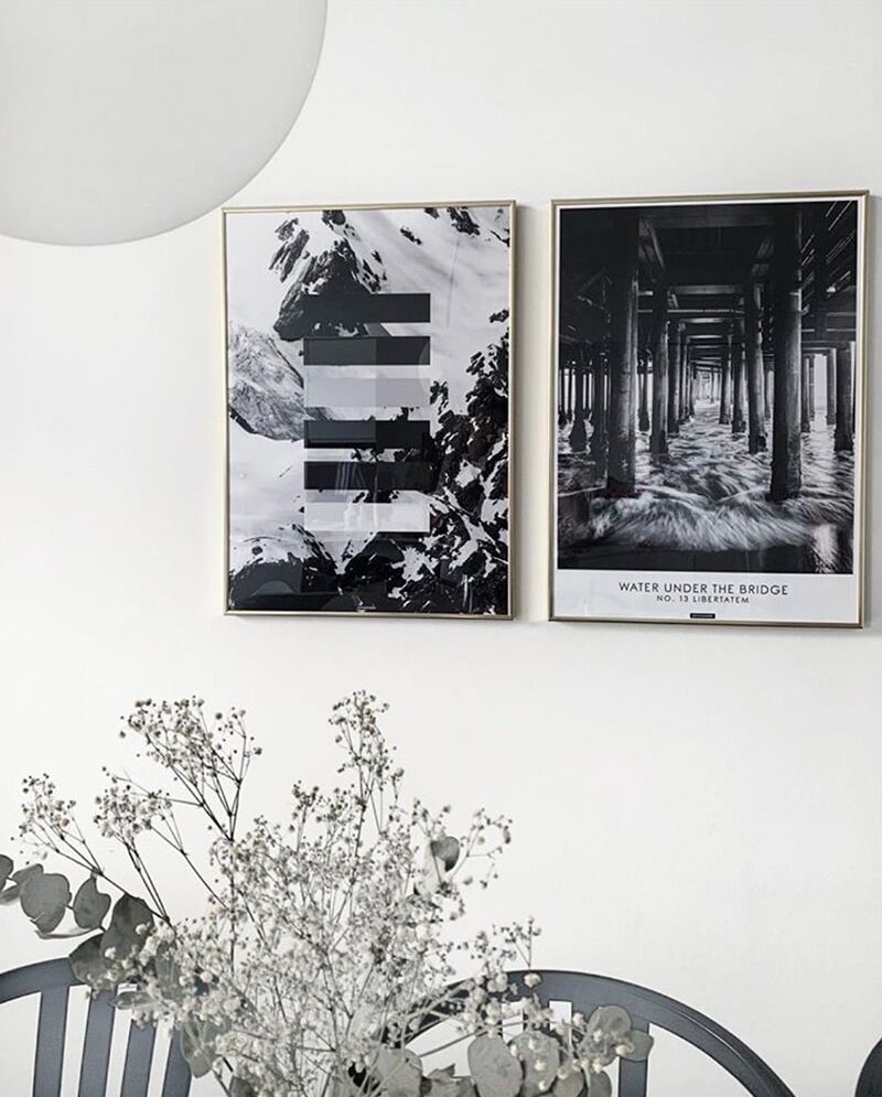 Grey shades plakat - sort hvid natur