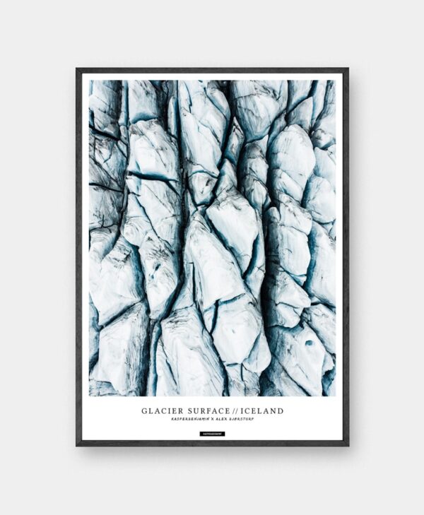 Glacier Surface plakat - Natur fotokunst billede af Islands gletscher