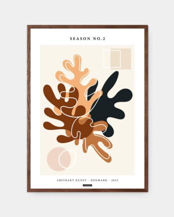 Abstrakt efterårsplakat med brune farver og Henri Matisse inspireret figurer af KASPERBENJAMIN