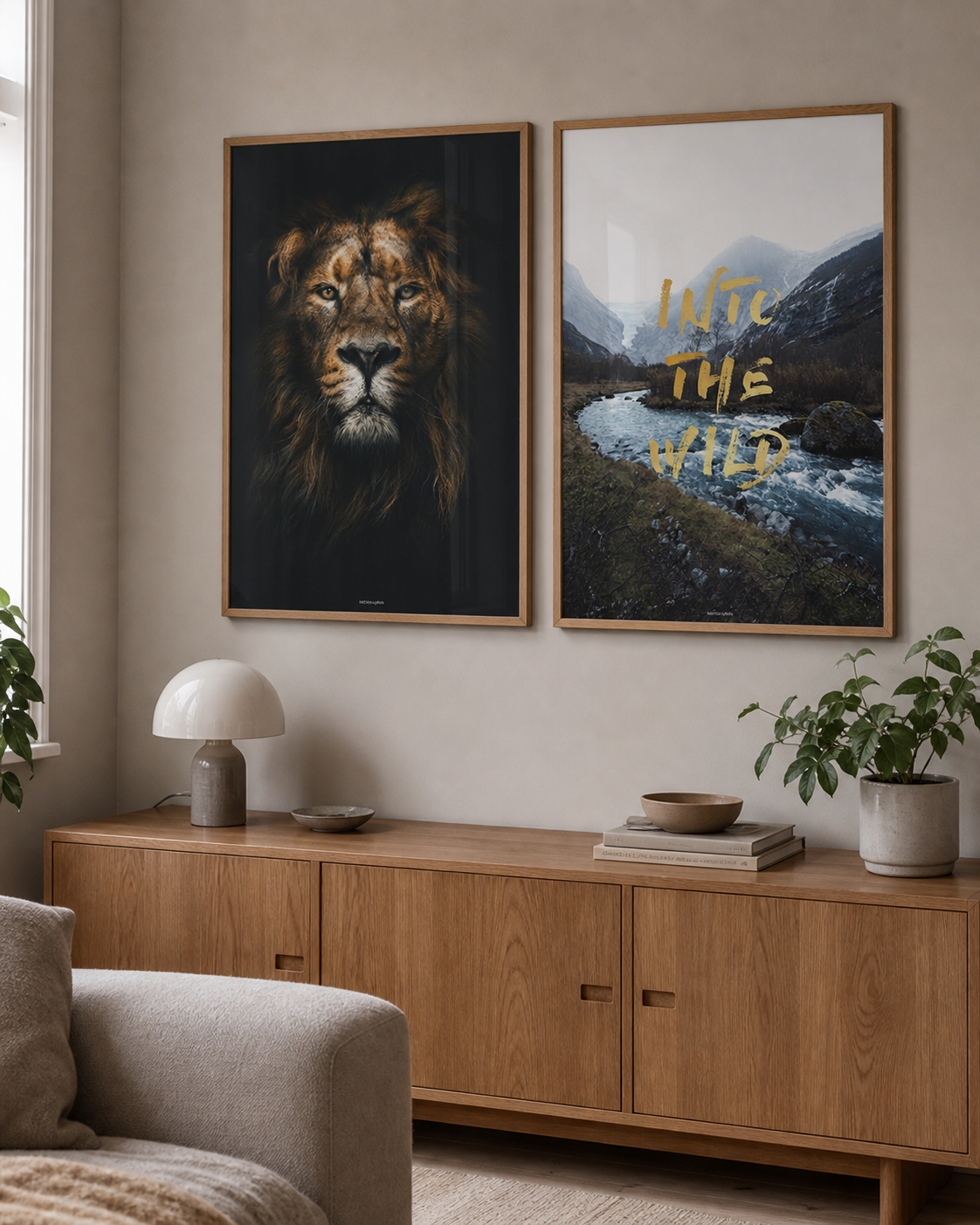 Lion King løveplakat sammen med naturmotiv