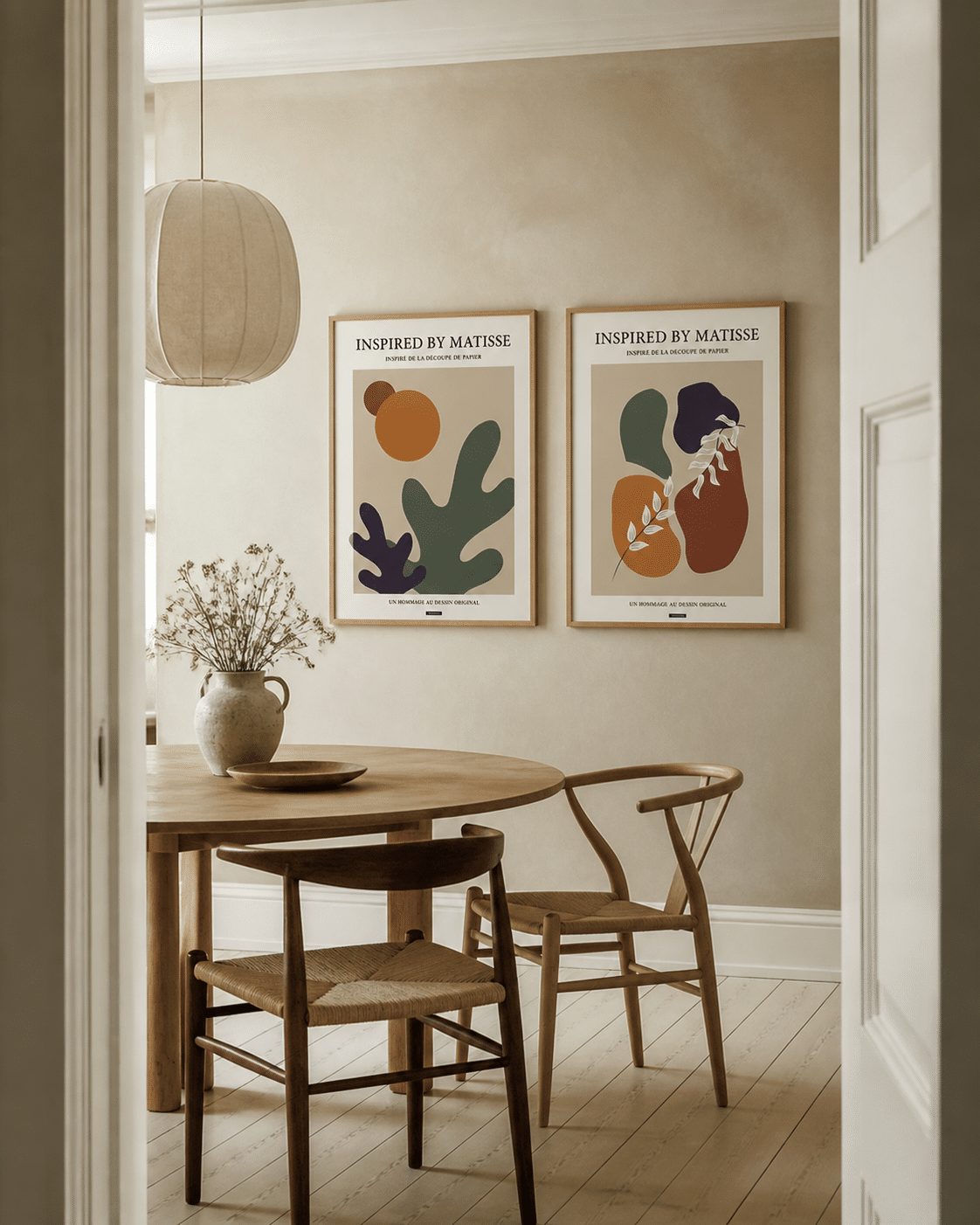 Matisse No.2 plakat sammen med Matisse No.1 i egetræsrammer