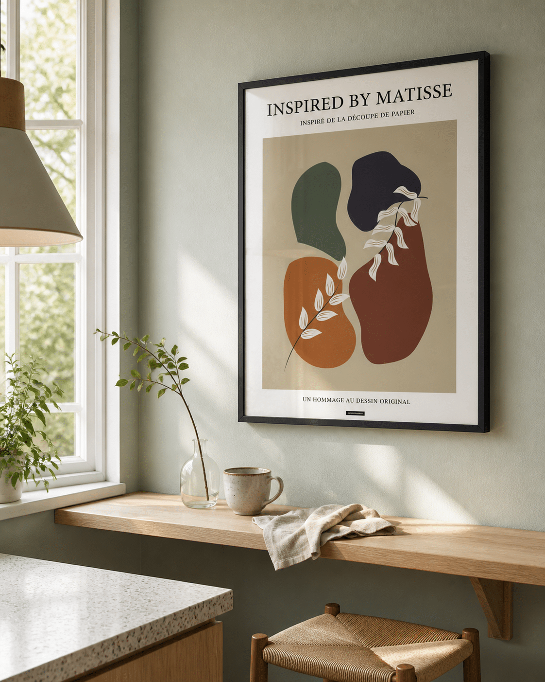 Matisse No.2 plakat i en lys spisestue